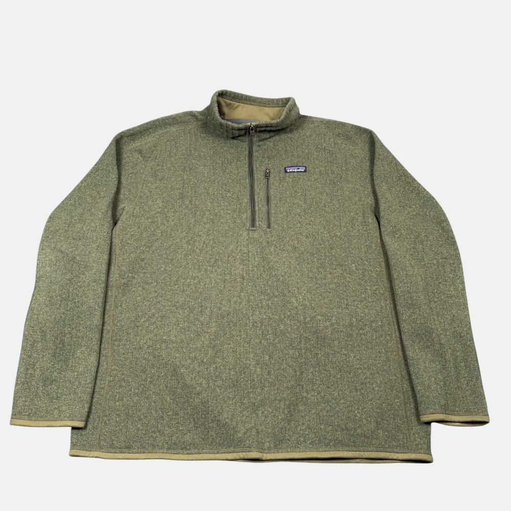 Patagonia Better Sweater Rib Knit 1/4 Zip Men XXL Industrial Green Fleece 25300